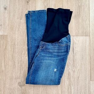 1822 Denim Distressed Ankle Maternity Skinny Jeans